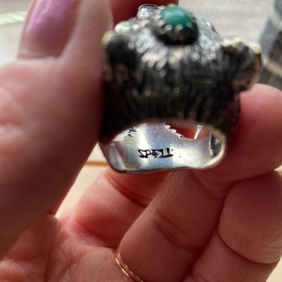 Spell “vintage” Wolf Clan ring. Silver and turquoise - Picture 4 of 11